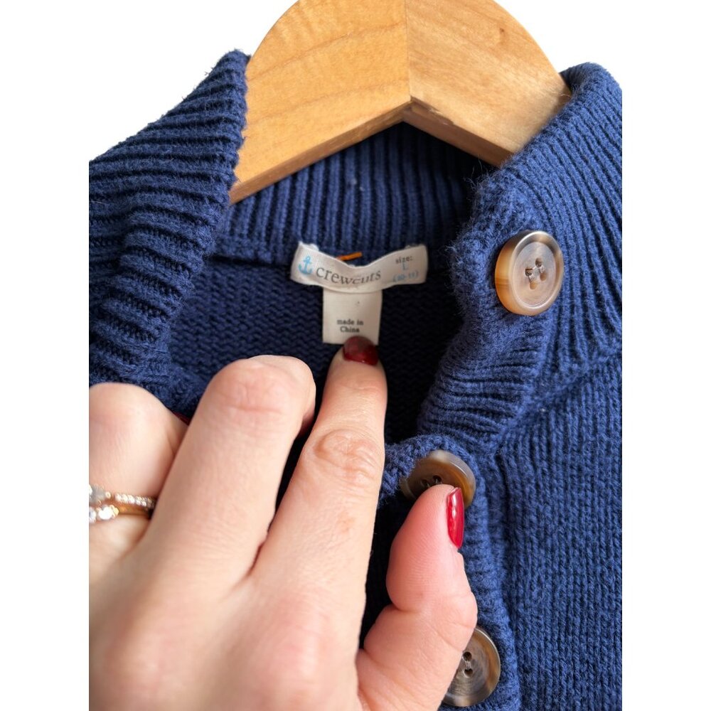 J. Crew crewcuts boys button collar cotton colorblock sweater - L (10/11) - Picture 4 of 5